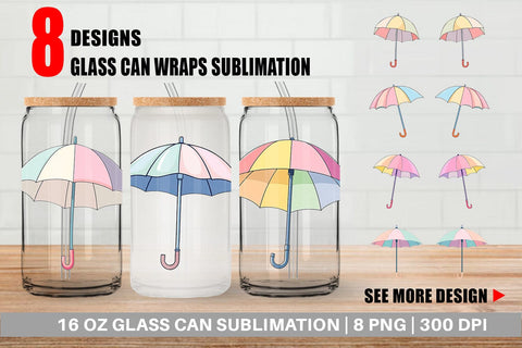 Glass Can Spring Umbrella Sublimation artnoy 