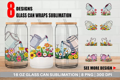 Glass Can Spring Watering Can Sublimation artnoy 