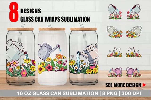 Glass Can Spring Watering Can Sublimation artnoy 