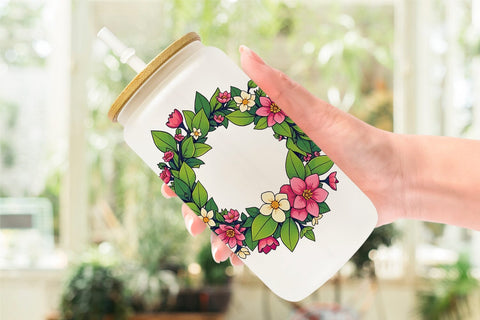 Glass Can Spring Wreath Sublimation artnoy 