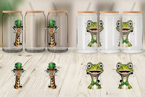 Glass Can St Paddys Animal Charms Sublimation artnoy 