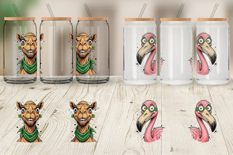 Glass Can St Paddys Animal Charms Sublimation artnoy 