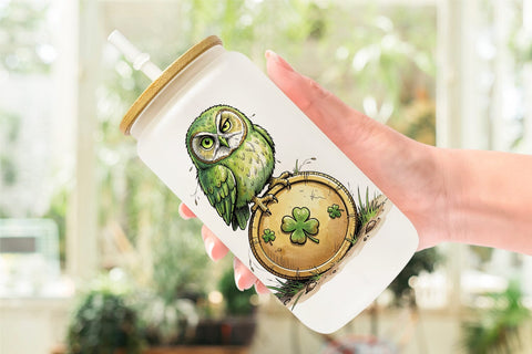 Glass Can St Paddys Animal Friends Sublimation artnoy 
