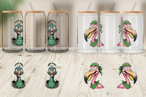 Glass Can St Paddys Animal Party Art Sublimation artnoy 