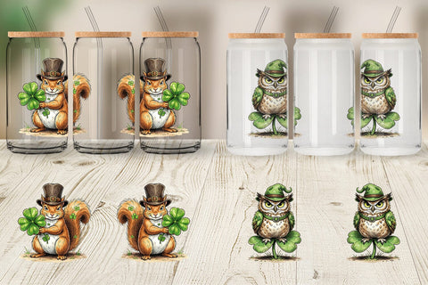 Glass Can St Paddys Lucky Animal Sublimation artnoy 