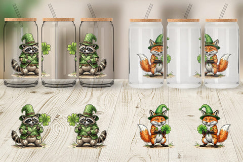 Glass Can St Paddys Lucky Animal Sublimation artnoy 