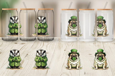 Glass Can St Paddys Lucky Animal Sublimation artnoy 