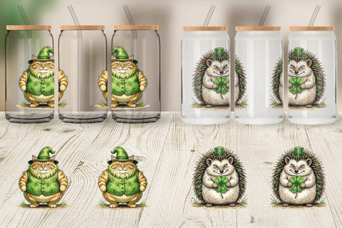 Glass Can St Paddys Lucky Animal Sublimation artnoy 