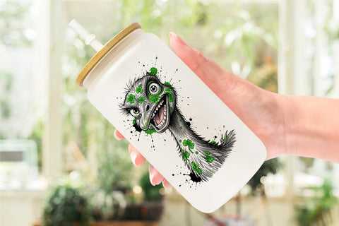 Glass Can St Paddys Zany Zoo Animals Sublimation artnoy 