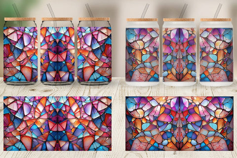 Glass Can Stained Glass Mosaic Sublimation artnoy 