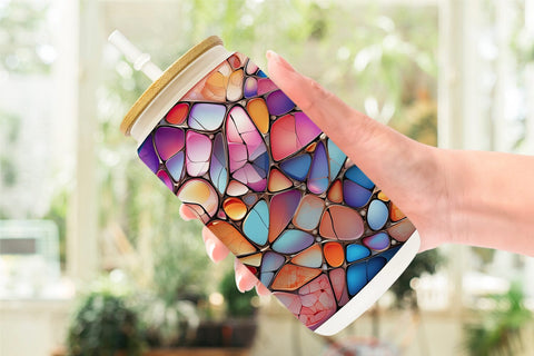 Glass Can Stained Glass Mosaic Sublimation artnoy 