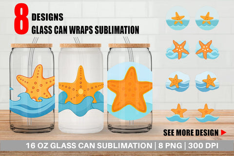 Glass Can Starfish Sublimation artnoy 
