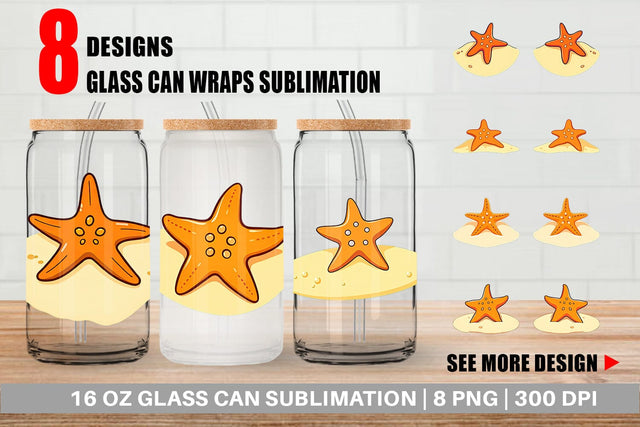 Glass Can Starfish Sublimation artnoy 