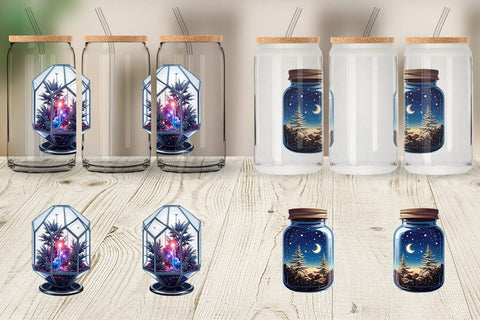 Glass Can Starlight Terrariums Sublimation artnoy 