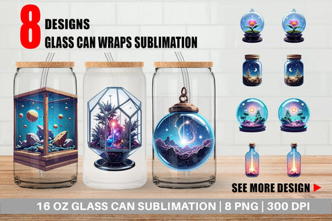 Glass Can Starlight Terrariums Sublimation artnoy 