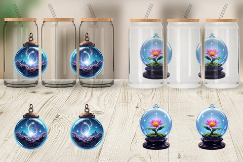 Glass Can Starlight Terrariums Sublimation artnoy 