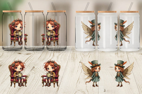 Glass Can Steampunk Dolls Sublimation artnoy 