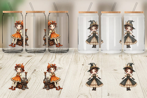 Glass Can Steampunk Dolls Sublimation artnoy 