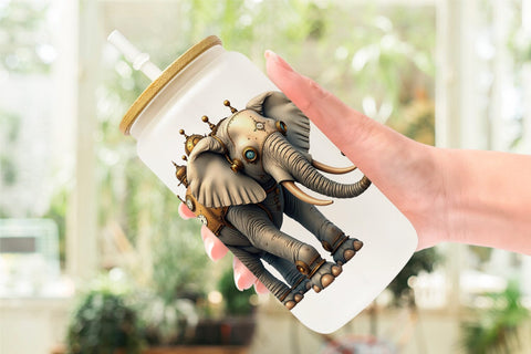 Glass Can Steampunk Menagerie Sublimation artnoy 