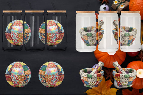 Glass Can Stitched Witchcraft Craft Patchwork Sublimation artnoy 