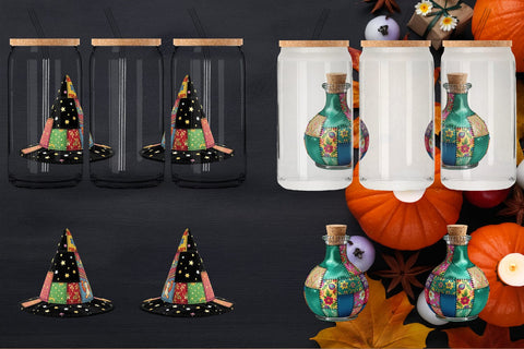 Glass Can Stitched Witchcraft Craft Patchwork Sublimation artnoy 