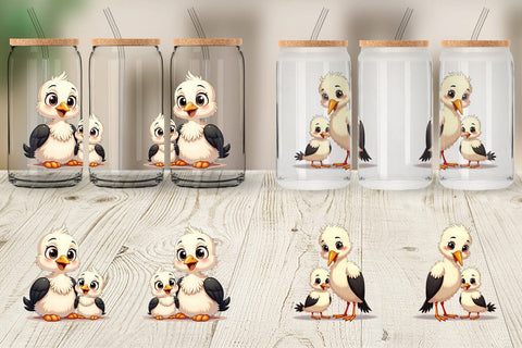 Glass Can Stork Mother's Day Sublimation artnoy 