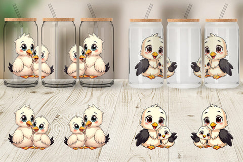Glass Can Stork Mother's Day Sublimation artnoy 