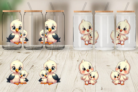 Glass Can Stork Mother's Day Sublimation artnoy 