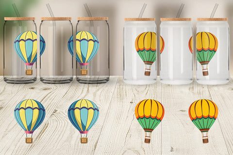 Glass Can Striped Hot Air Balloon Sublimation artnoy 