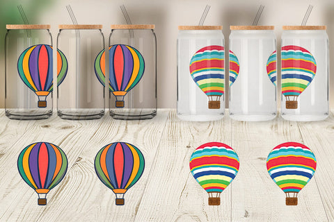 Glass Can Striped Hot Air Balloon Sublimation artnoy 