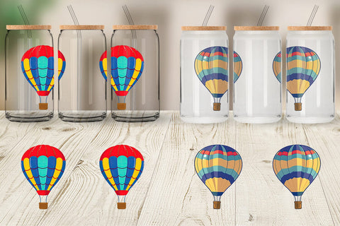Glass Can Striped Hot Air Balloon Sublimation artnoy 