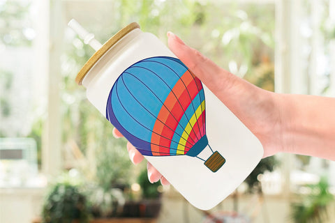 Glass Can Striped Hot Air Balloon Sublimation artnoy 