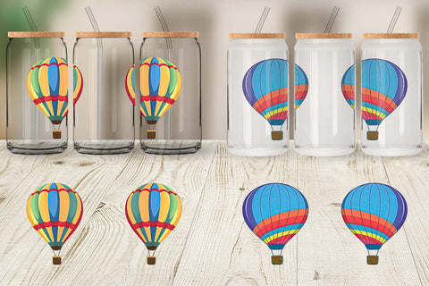 Glass Can Striped Hot Air Balloon Sublimation artnoy 