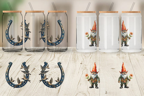 Glass Can Subconscious Shamrock Dreamy Surrealist St. Paddy's Sublimation artnoy 