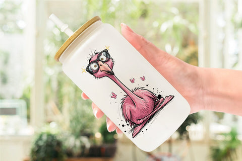 Glass Can Summer Animal Sketch Party Sublimation artnoy 