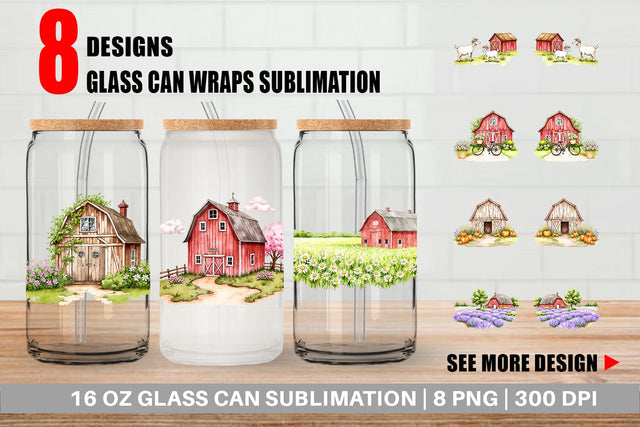 Glass Can Summer Barn Sublimation artnoy 