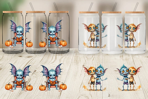 Glass Can Summer Break Monsters Sublimation artnoy 