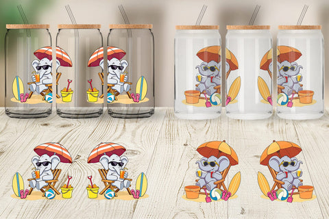 Glass Can Summer Elephant Sublimation artnoy 