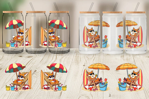 Glass Can Summer Fox Sublimation artnoy 