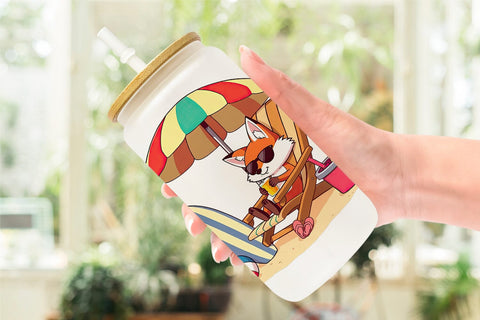 Glass Can Summer Fox Sublimation artnoy 