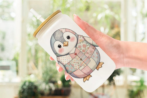 Glass Can Summer Fun Patchwork Animal Sublimation artnoy 