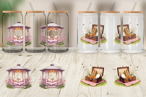 Glass Can Summer Picnic Dreams Sublimation artnoy 