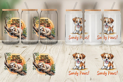 Glass Can Summer Quote Sublimation artnoy 