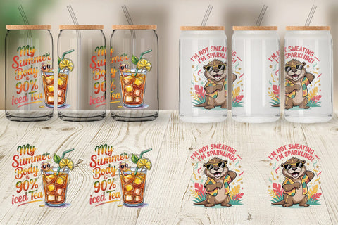 Glass Can Summer Quote Sublimation artnoy 