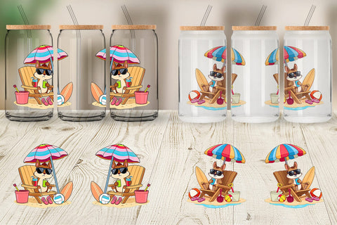 Glass Can Summer Squirrel Sublimation artnoy 