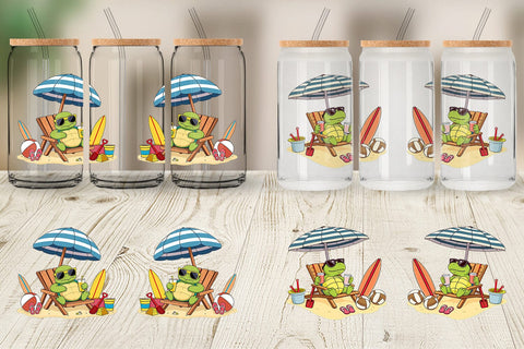 Glass Can Summer Turtle Sublimation artnoy 