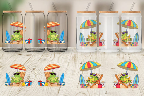 Glass Can Summer Turtle Sublimation artnoy 