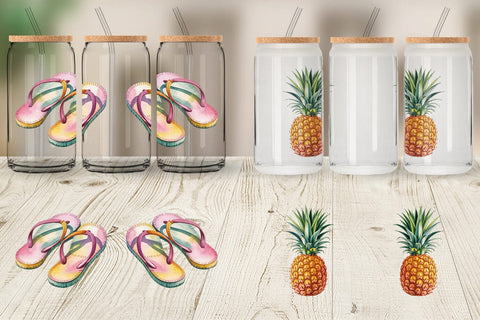 Glass Can Summer Vacation Sublimation artnoy 