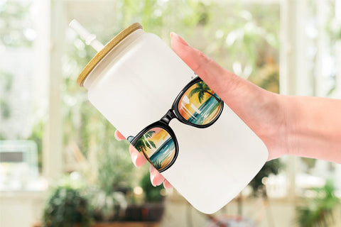 Glass Can Summer Vacation Sublimation artnoy 