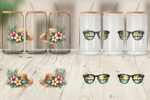 Glass Can Summer Vacation Sublimation artnoy 
